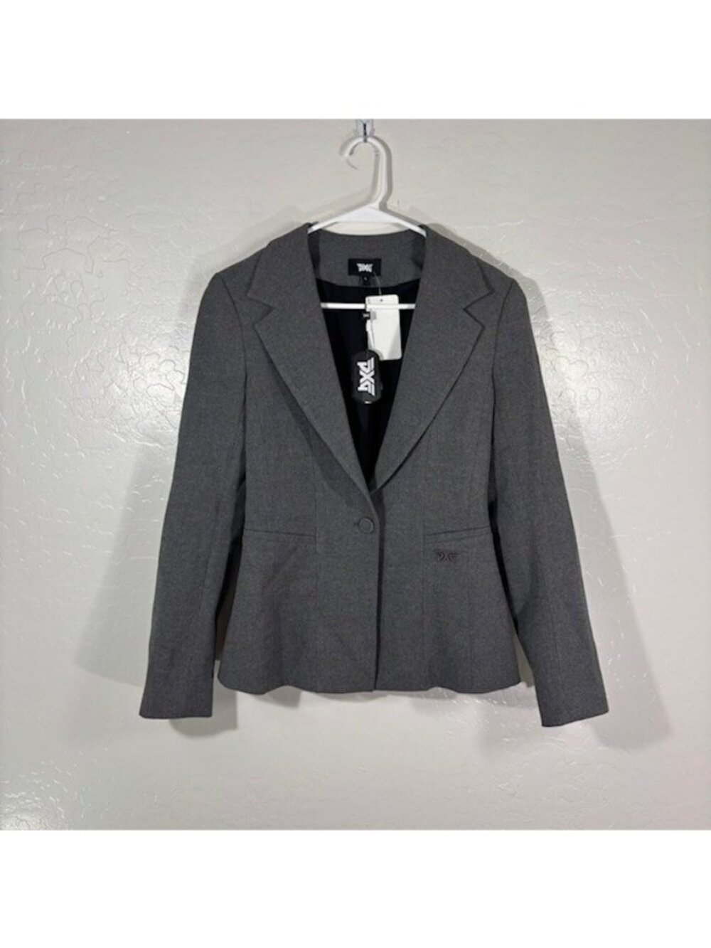 PXG Blazer Womens Small Gray One Button Comfort Jacket Parsons Golf NEW $310